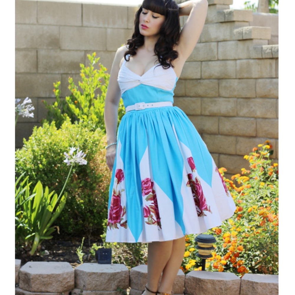 Pinup Couture Swing Lydia Rose Border Rose Dress